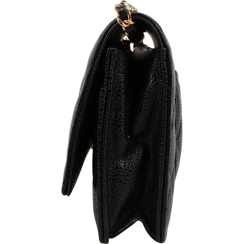 Chanel Quilted Caviar Leather Wallet On Chain Crossbody Bag
