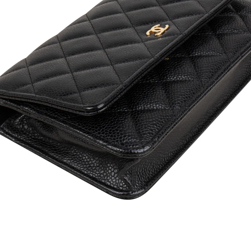 Chanel Quilted Caviar Leather Wallet On Chain Crossbody Bag