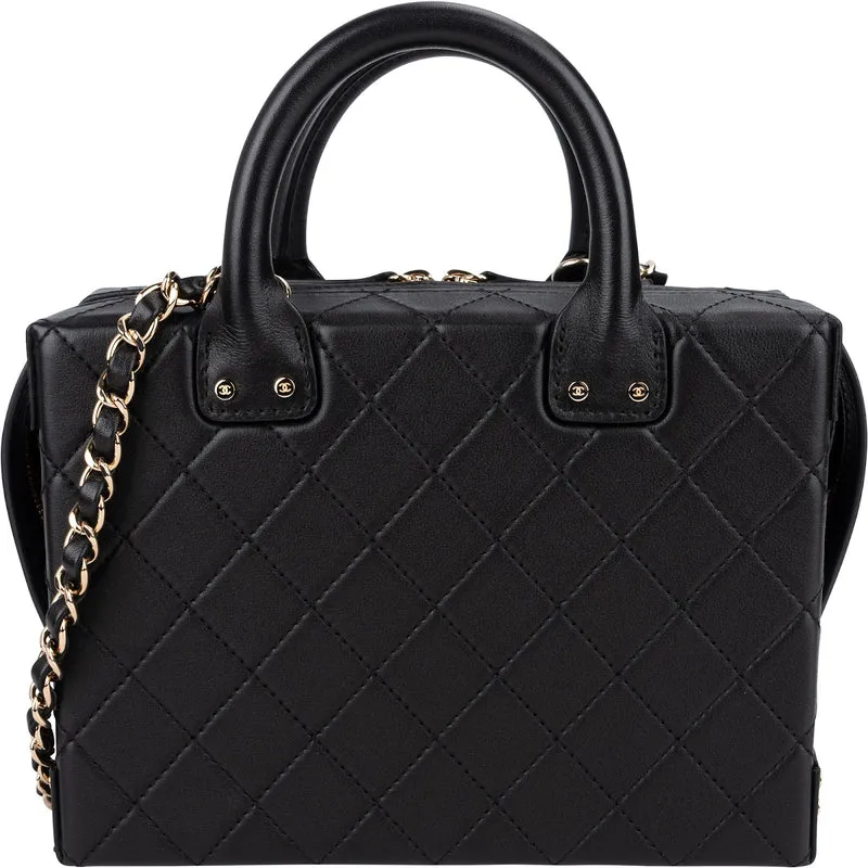 Chanel Quilted Lambskin CC Stitched Vanity Crossbody Handbag