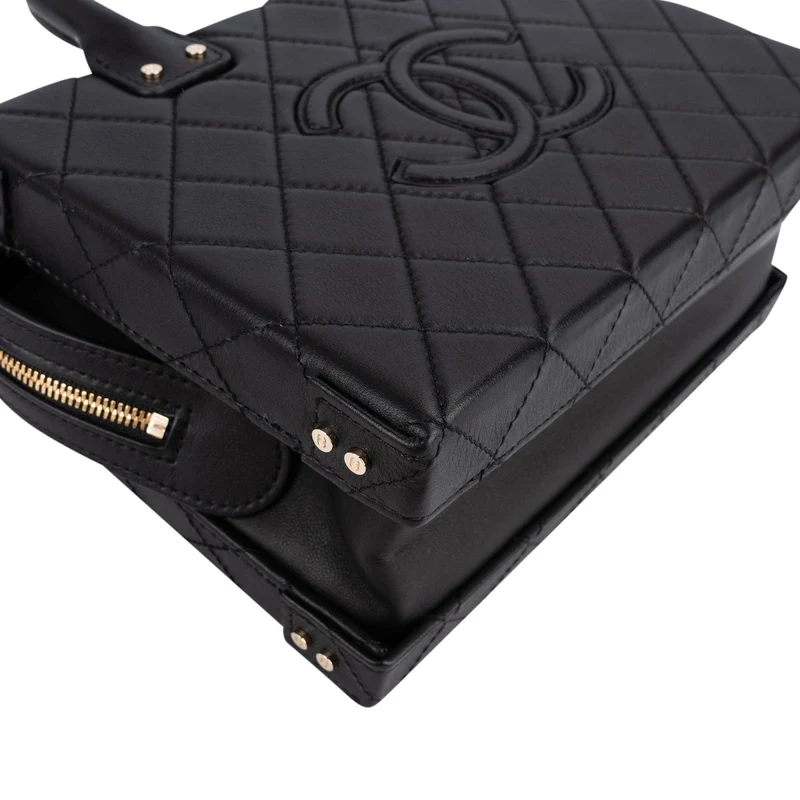 Chanel Quilted Lambskin CC Stitched Vanity Crossbody Handbag