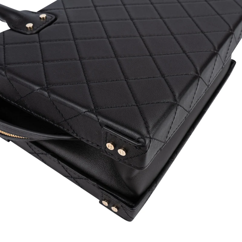 Chanel Quilted Lambskin CC Stitched Vanity Crossbody Handbag