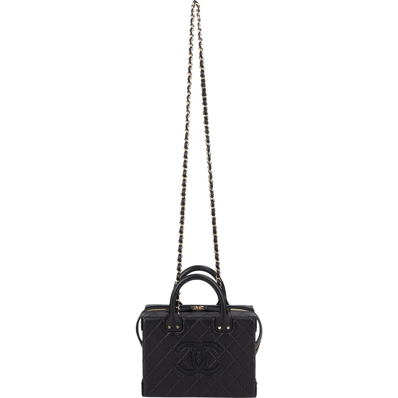 Chanel Quilted Lambskin CC Stitched Vanity Crossbody Handbag