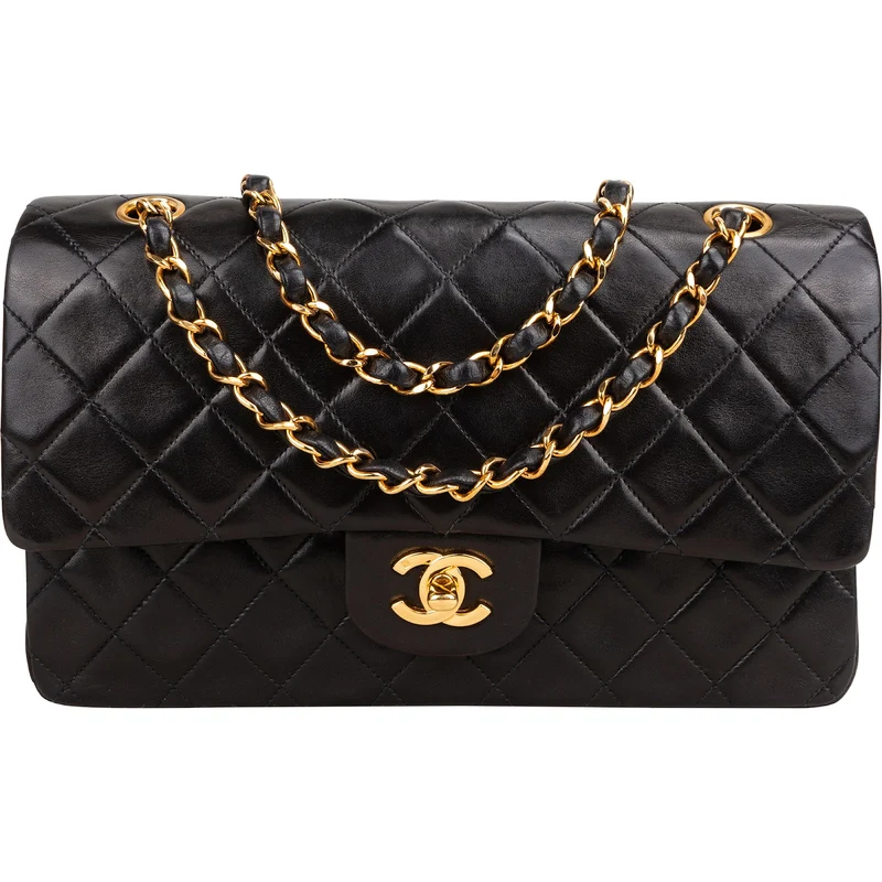 Chanel Quilted Lambskin 24K Gold Medium Double Flap Shoulder Bag