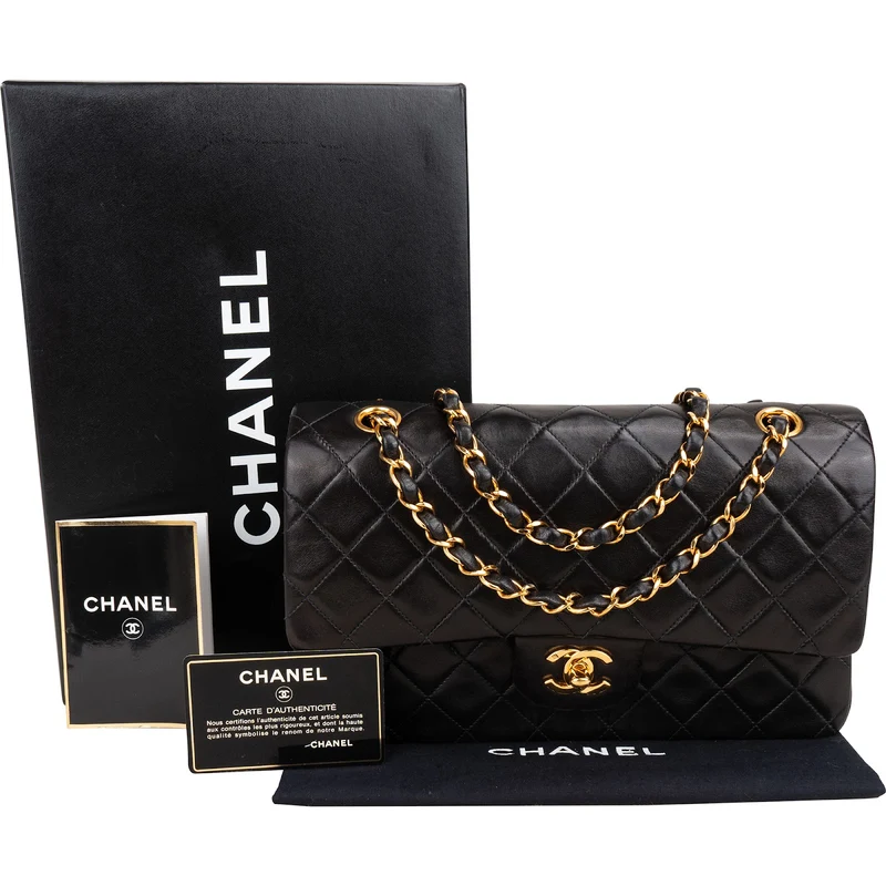 Chanel Quilted Lambskin 24K Gold Medium Double Flap Shoulder Bag