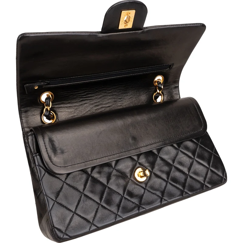 Chanel Quilted Lambskin 24K Gold Medium Double Flap Shoulder Bag
