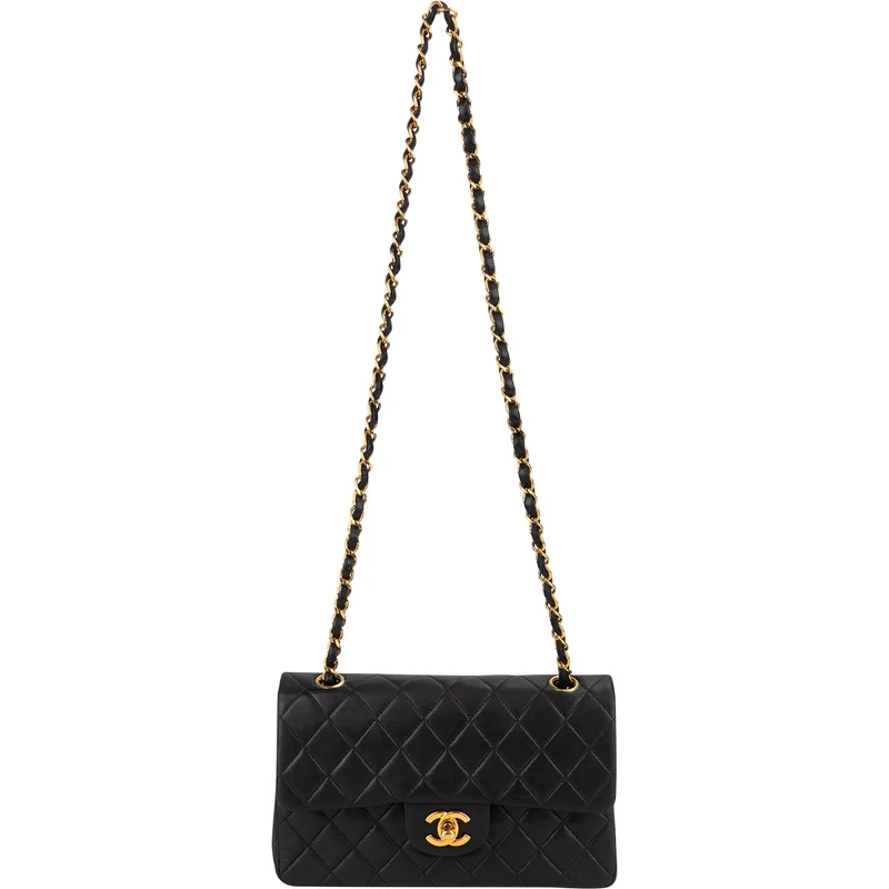 Chanel Quilted Lambskin 24K Small Double Flap Shoulder Bag