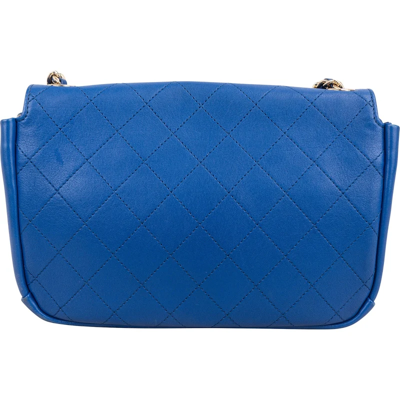 Chanel Quilted Stitched Leather Side Chain Single Flap Shoulder Bag