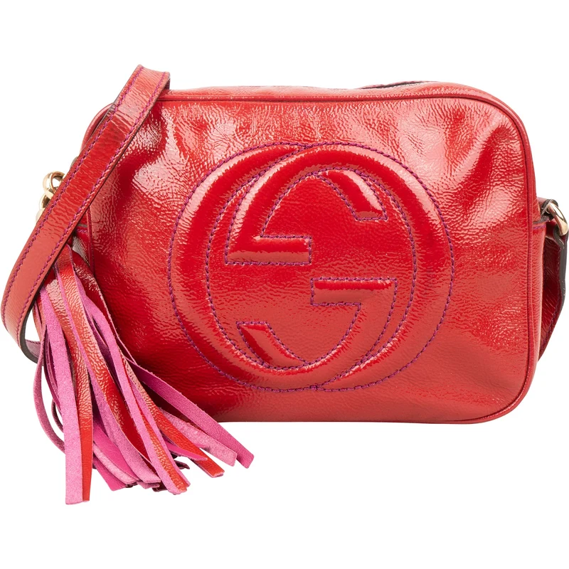 Gucci Patent Leather Soho Disco Camera Crossbody Bag