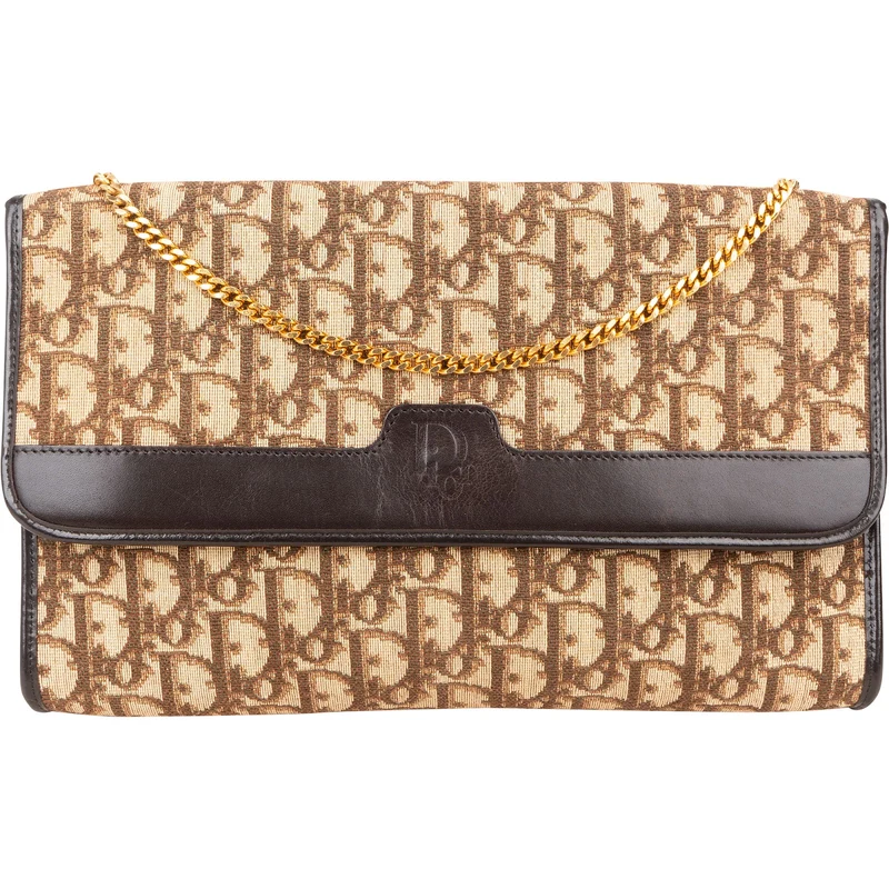Christian Dior Monogram Oblique Canvas Vintage Chain Shoulder Bag