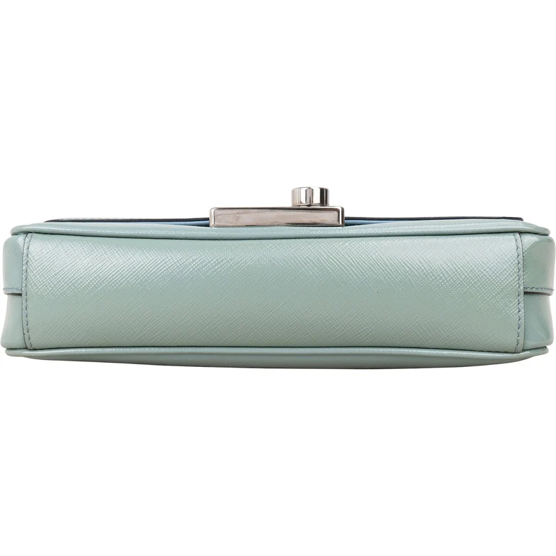 Prada Saffiano Vernice Chain Flap Crossbody Bag