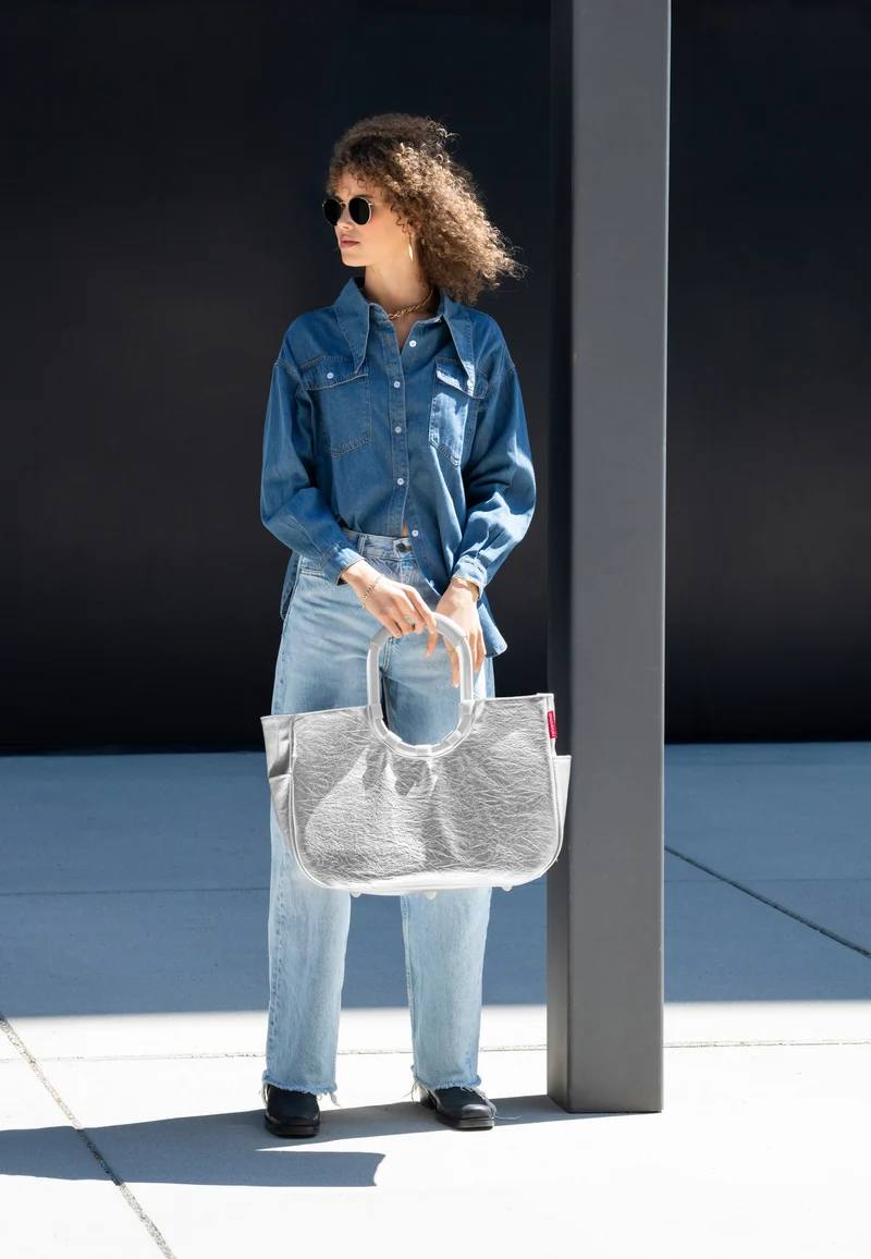 Loopshopper L Silver Crackle - Einkaufskorb