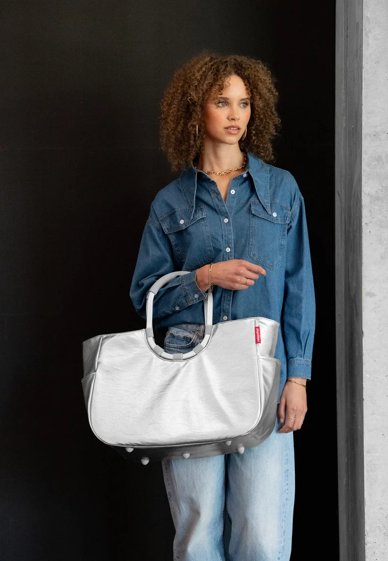 Loopshopper L Silver Crackle - Einkaufskorb