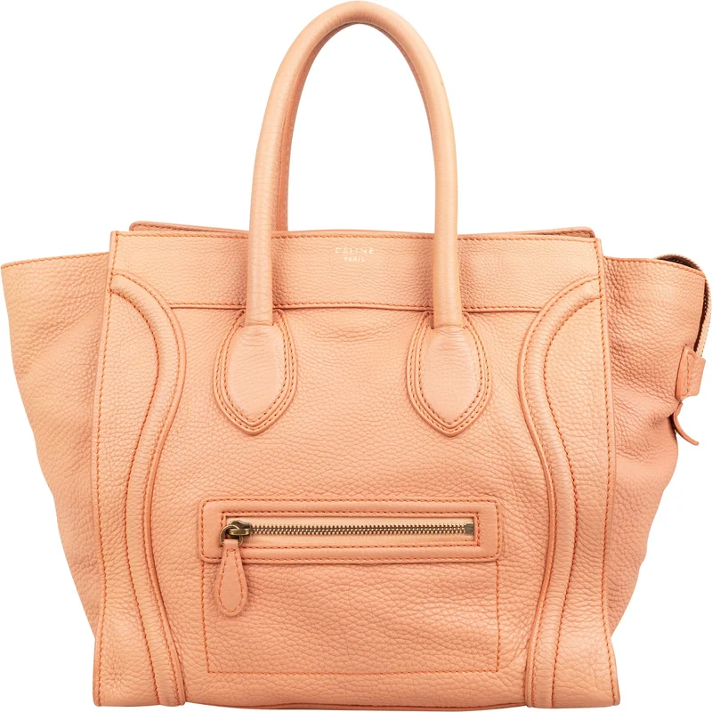 Céline Drummed Calfskin Mini Luggage Tote Handbag