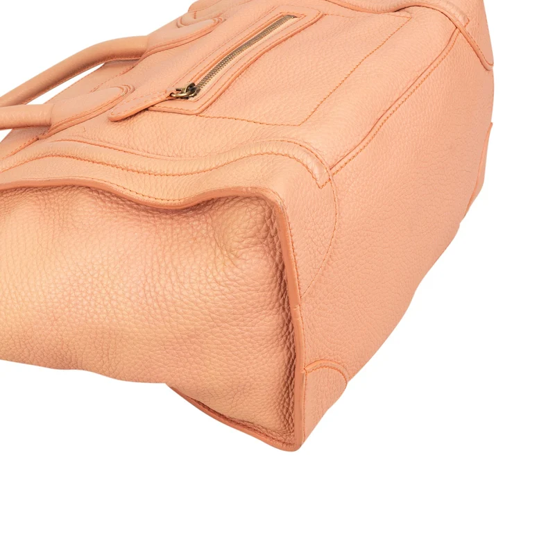 Céline Drummed Calfskin Mini Luggage Tote Handbag