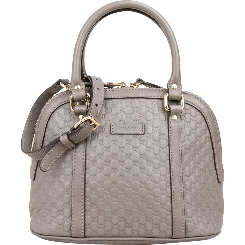 Gucci Microguccissima Leather Grey Mini Dome Handbag