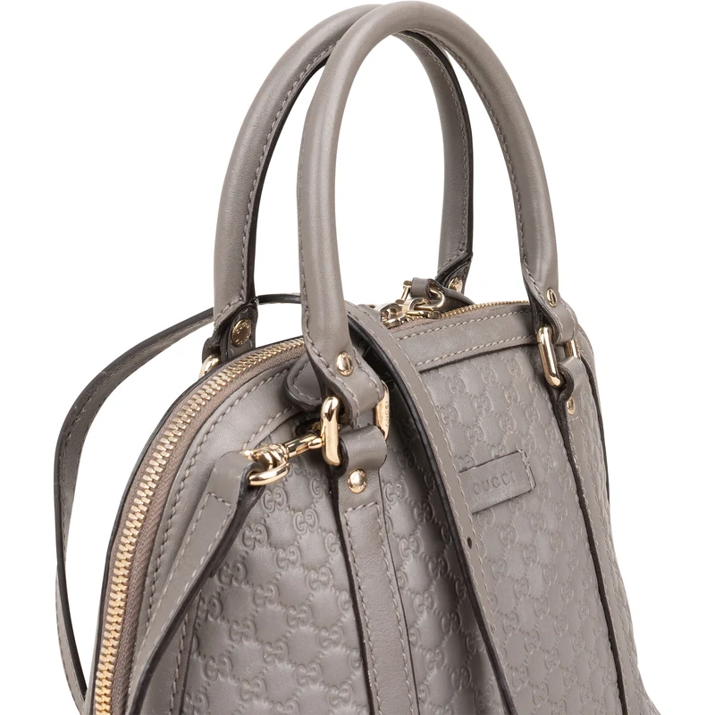 Gucci Microguccissima Leather Grey Mini Dome Handbag
