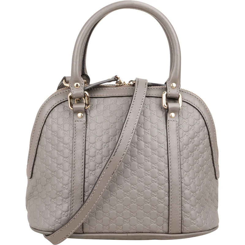 Gucci Microguccissima Leather Grey Mini Dome Handbag