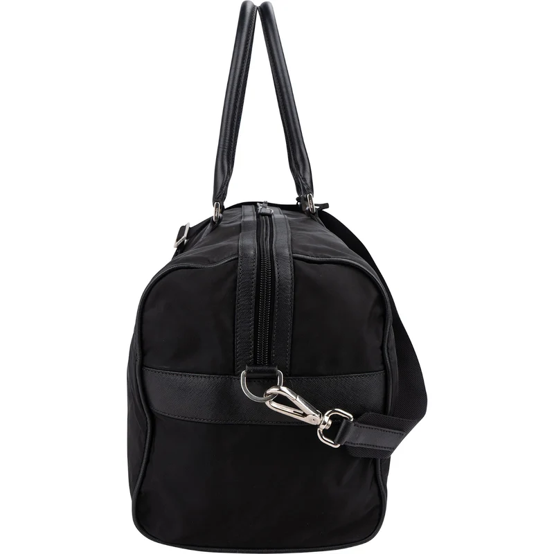 Prada Tessuto Nylon Saffiano Leather Duffle 50 Travel Bag