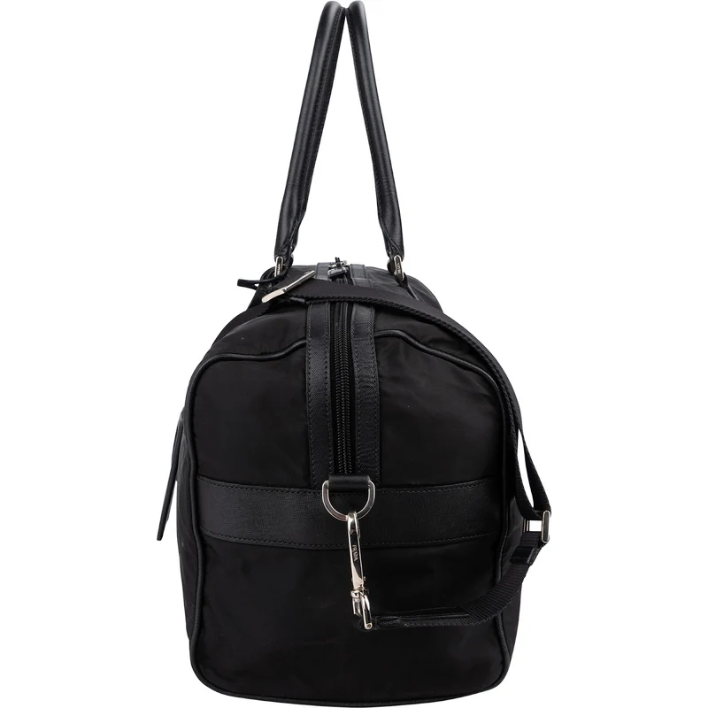 Prada Tessuto Nylon Saffiano Leather Duffle 50 Travel Bag
