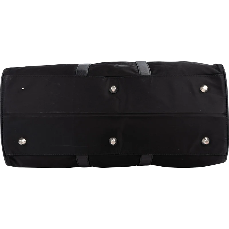 Prada Tessuto Nylon Saffiano Leather Duffle 50 Travel Bag