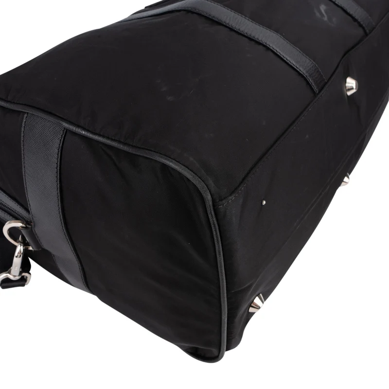 Prada Tessuto Nylon Saffiano Leather Duffle 50 Travel Bag