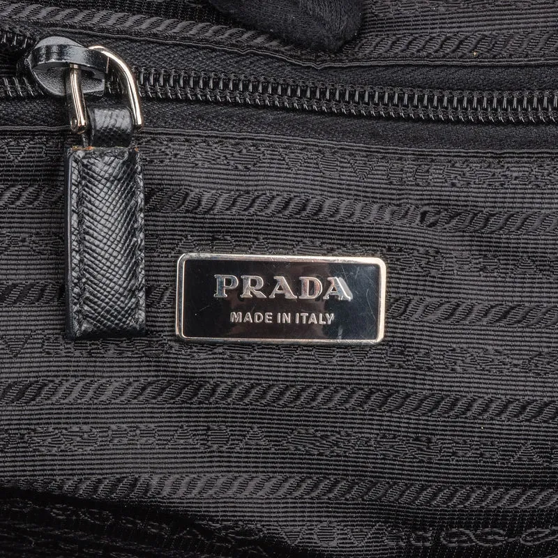 Prada Tessuto Nylon Saffiano Leather Duffle 50 Travel Bag