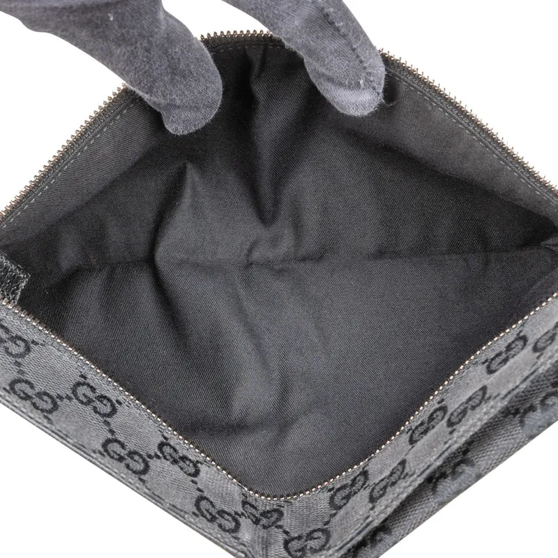 Gucci Black Monogram GG Canvas Belt Crossbody Bag