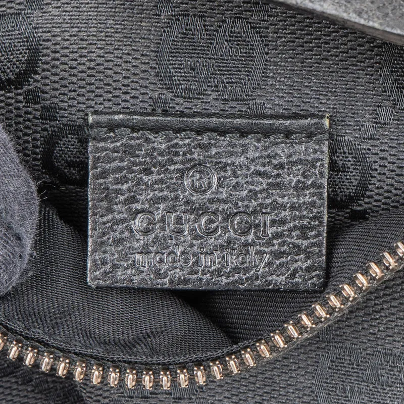 Gucci Black Monogram GG Canvas Belt Crossbody Bag