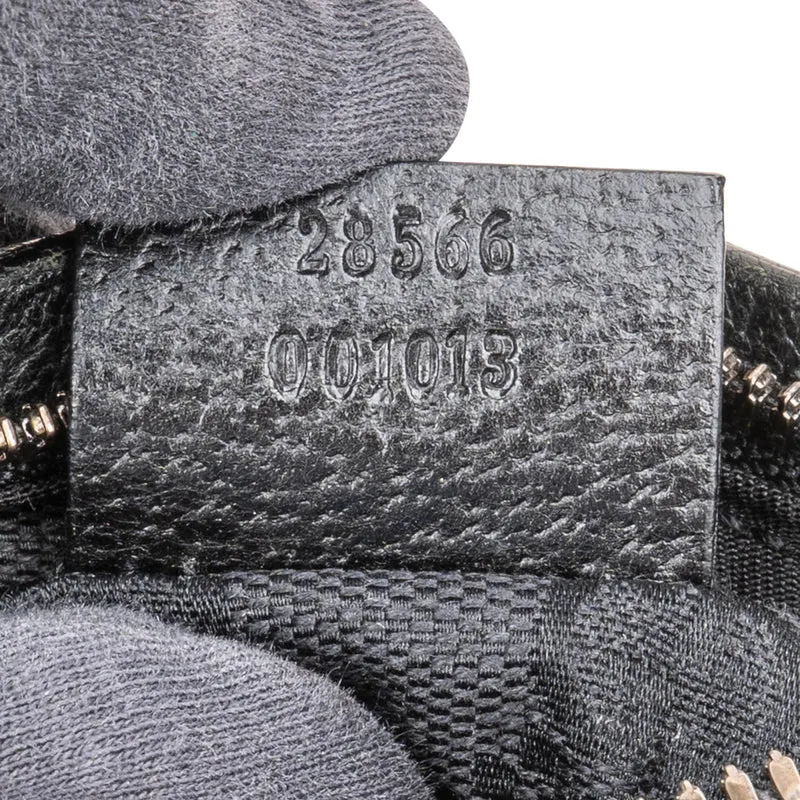 Gucci Black Monogram GG Canvas Belt Crossbody Bag