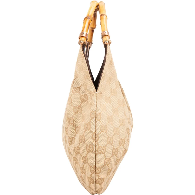 Gucci Monogram GG Canvas Bamboo Handle Handbag