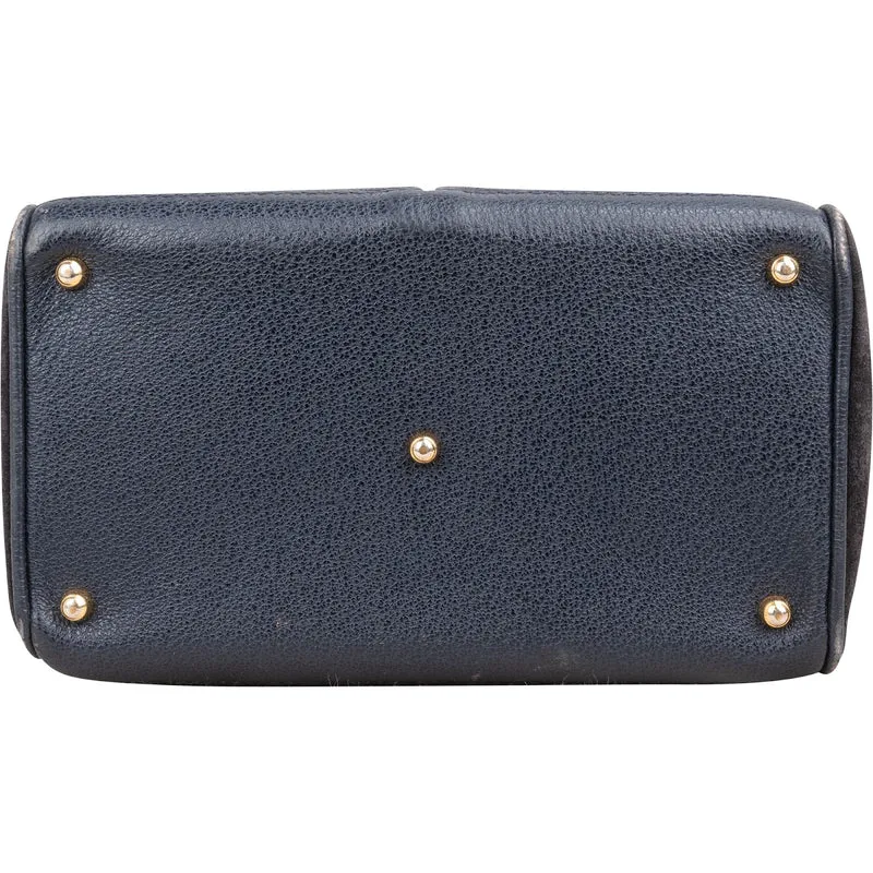 Gucci Suede Bamboo Handle Small Tote Handbag