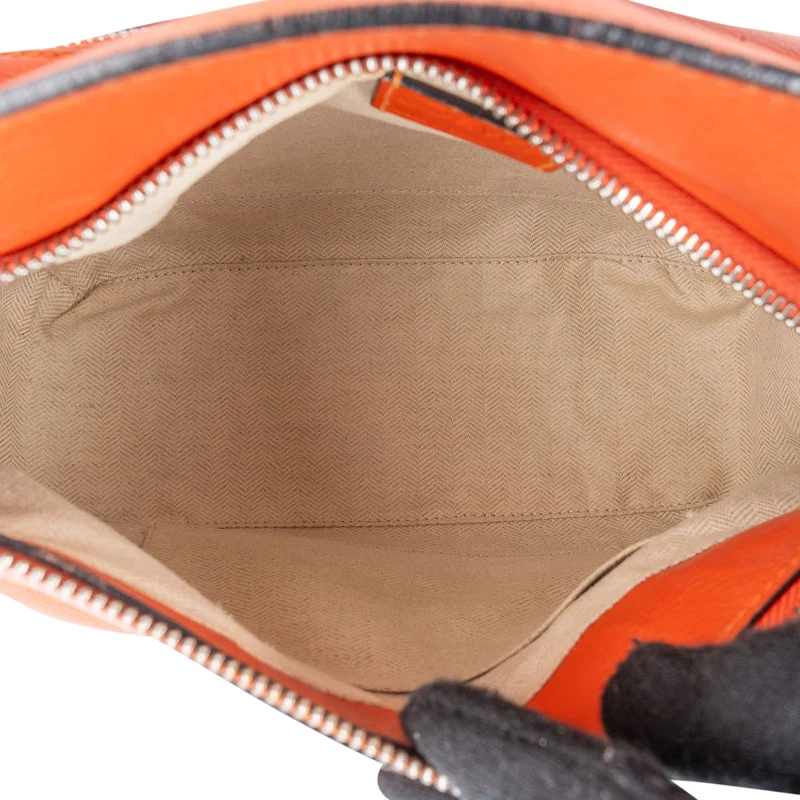 Loewe Orange Leather Puzzle Crossbody Handbag