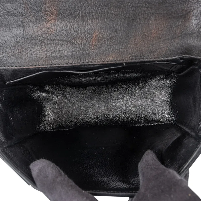 Chloé Black Leather Elsie Turnlock Crossbody Bag