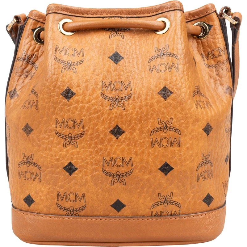 MCM Monogram Visetos Mini Drawstring Bucket Crossbody Bag