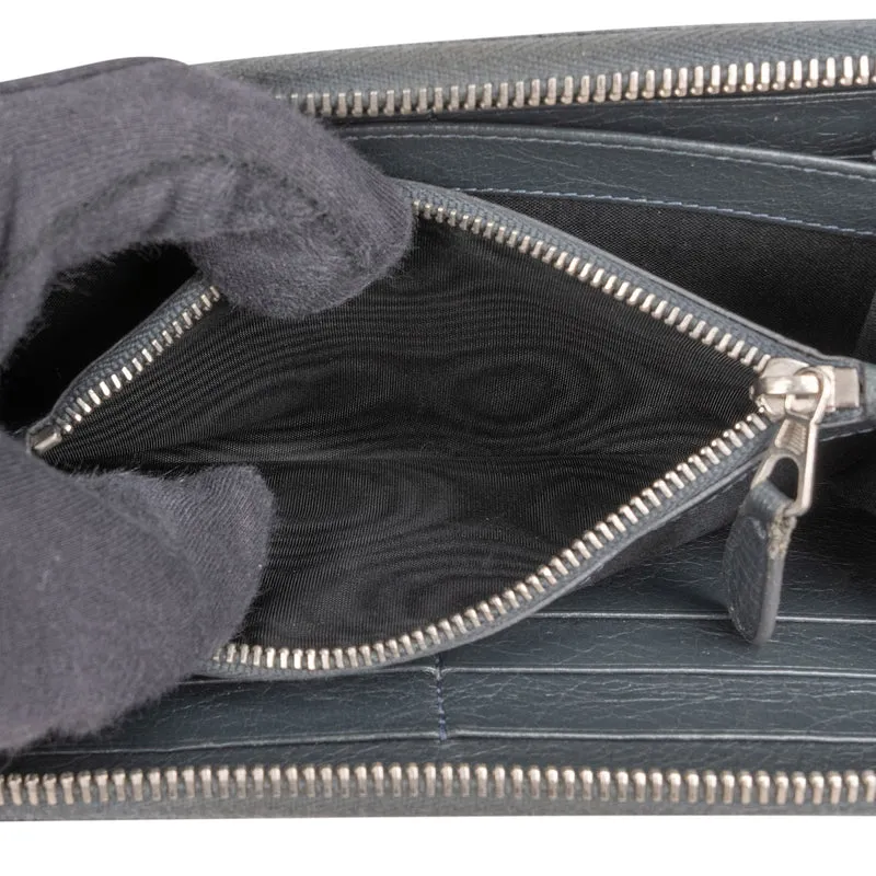 Balenciaga Antracite Arena Leather Classic City Zip Around Wallet