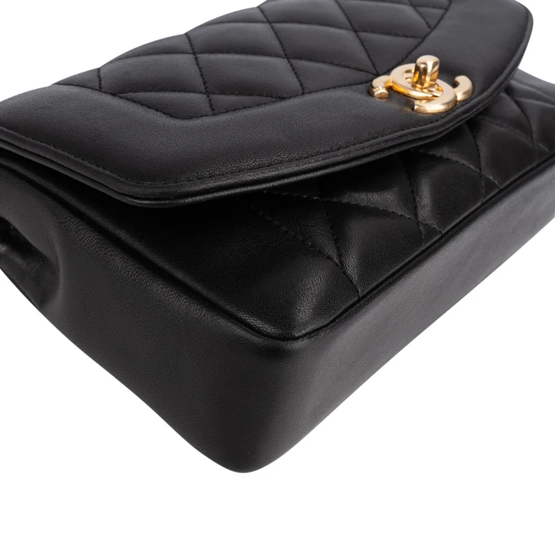 Chanel Quilted Lambskin Diana New Collection Single Flap Crossbody Bag