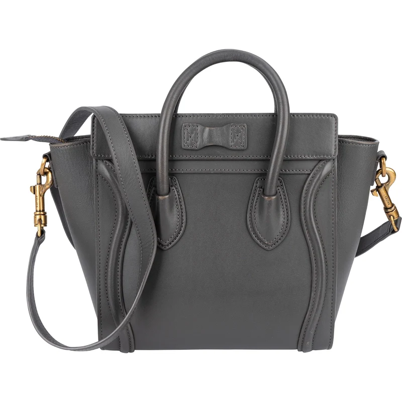 Céline Grey Leather Luggage Handbag
