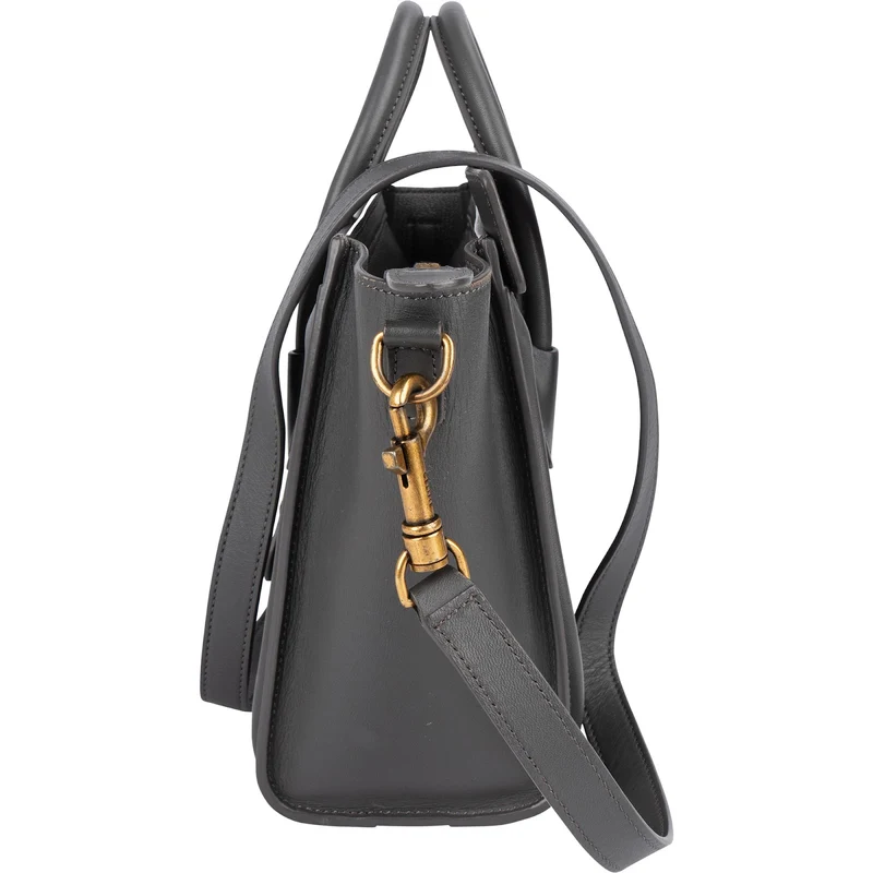 Céline Grey Leather Luggage Handbag