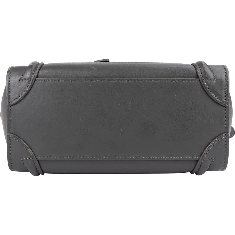 Céline Grey Leather Luggage Handbag