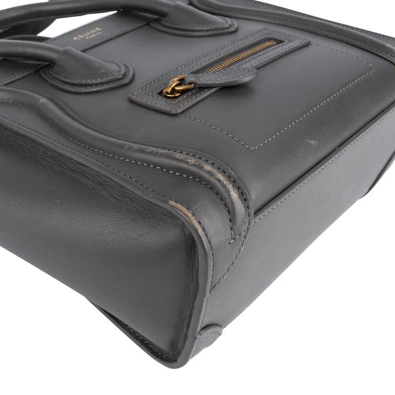 Céline Grey Leather Luggage Handbag