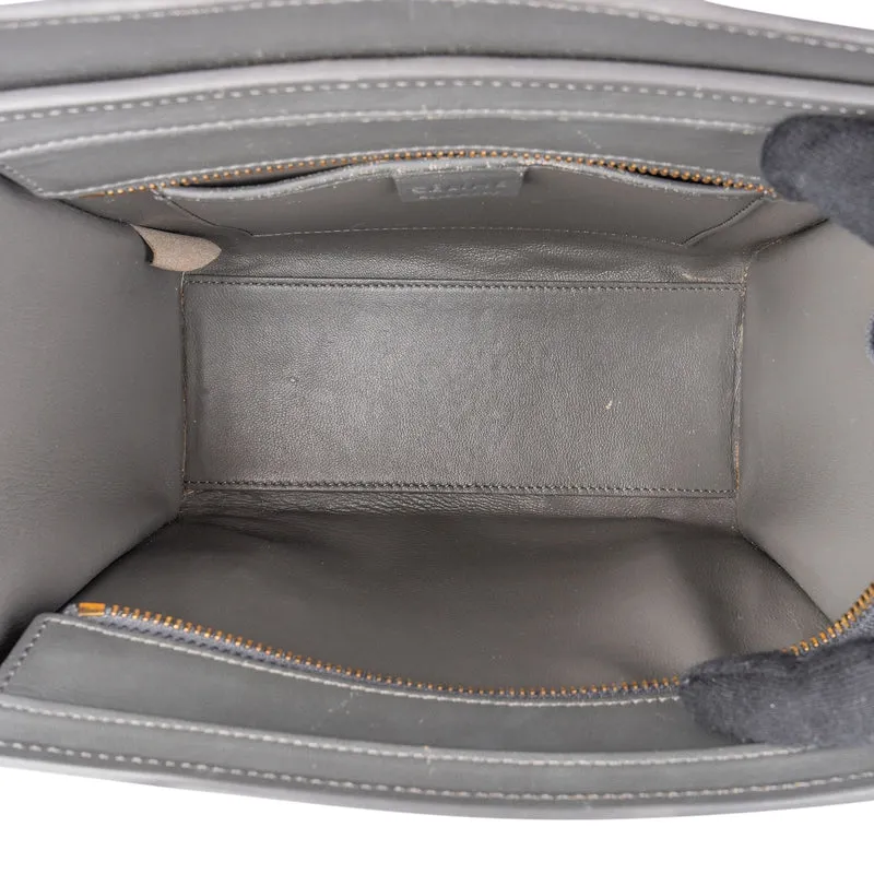 Céline Grey Leather Luggage Handbag