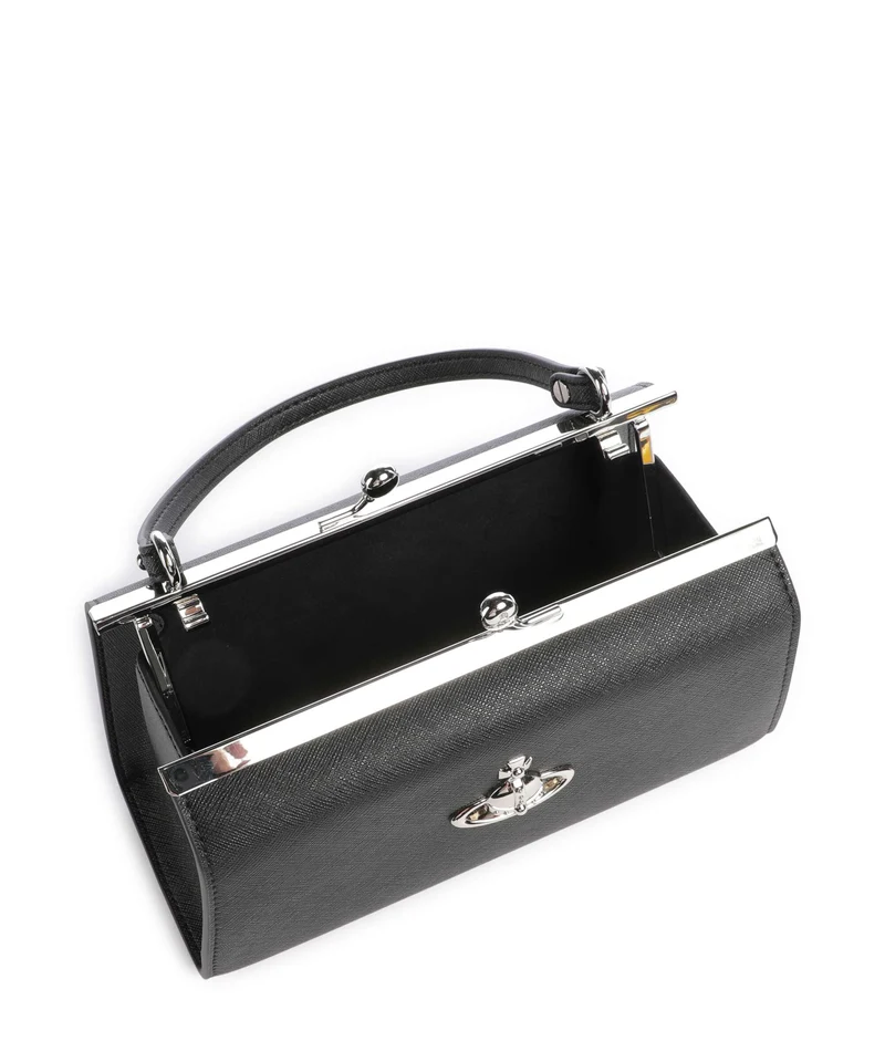 Vivienne Westwood Doll Frame Saffiano XL Handtasche black
