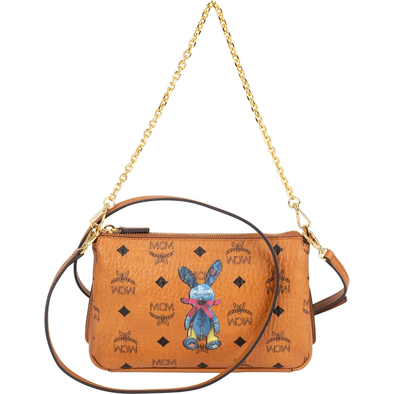MCM Monogram Visetos Rabbit Tracy Pochette Crossbody Bag