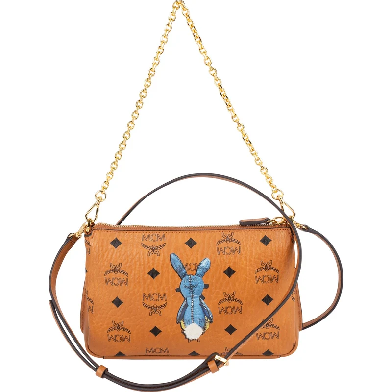 MCM Monogram Visetos Rabbit Tracy Pochette Crossbody Bag
