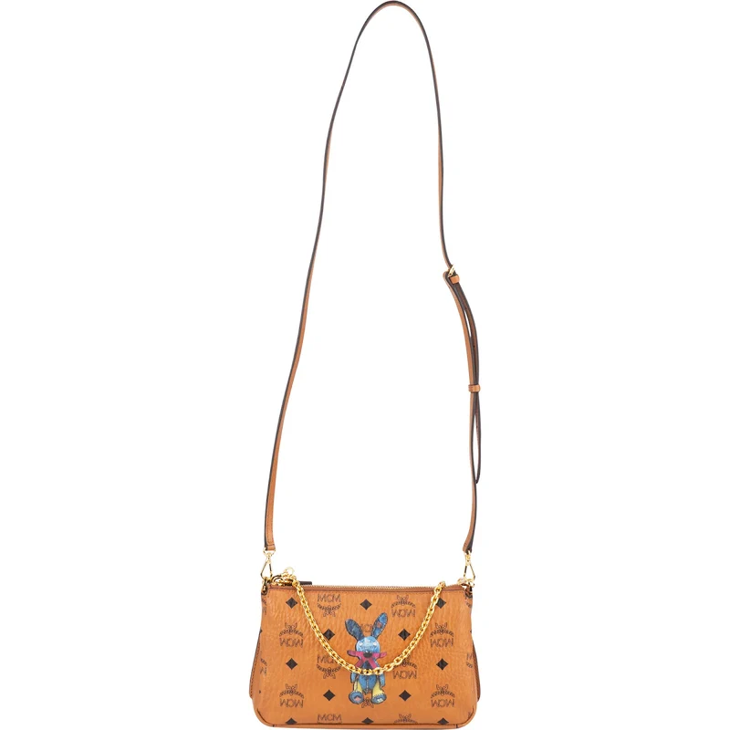 MCM Monogram Visetos Rabbit Tracy Pochette Crossbody Bag