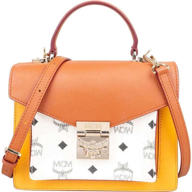 MCM Monogram Visetos Tricolor Block Patricia Small Crossbody Handbag