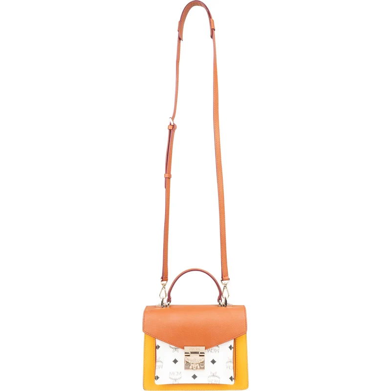 MCM Monogram Visetos Tricolor Block Patricia Small Crossbody Handbag