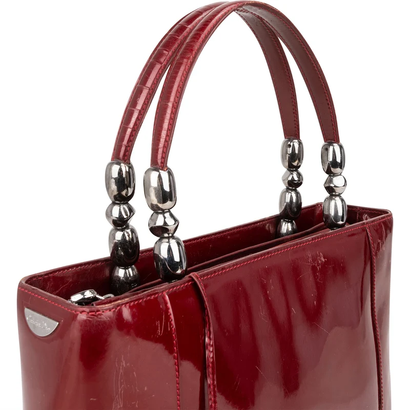 Christian Dior Red Patent Leather Malice Handbag