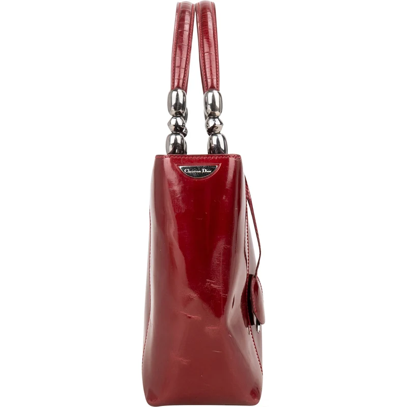 Christian Dior Red Patent Leather Malice Handbag