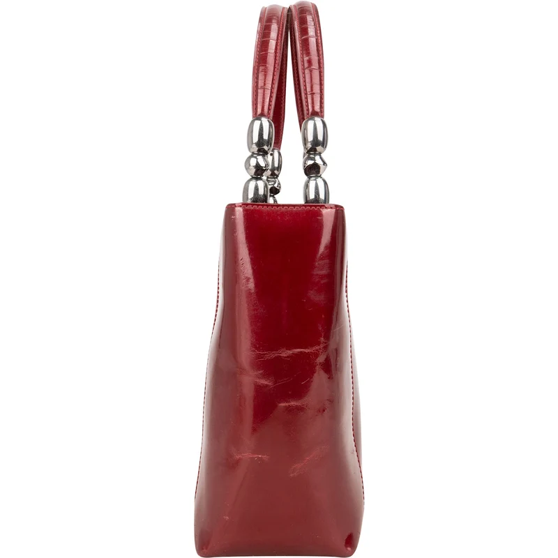 Christian Dior Red Patent Leather Malice Handbag